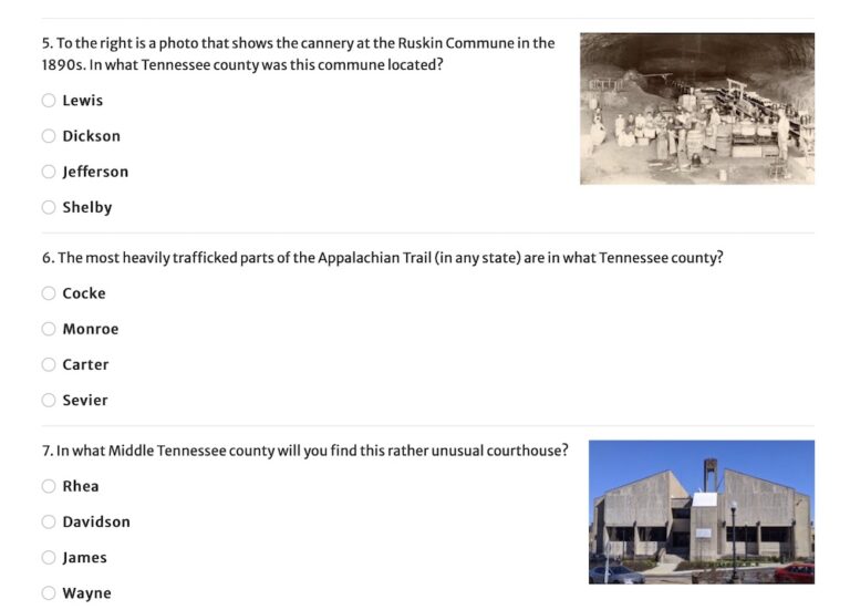 TN History For Kids » Take a TN History for Kids interactive quiz