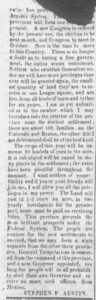 The second part of a letter from Stephen Austin, which says that land in Texas will cost people who migrate there 12 and half cents per acre.