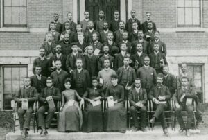 A photo from 1888 that shows about 50 graduates of Fisk University on their graduation day