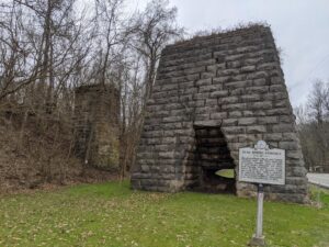This 25 foot high structure made from solid limestone was the working part of an iron furnace in the mid 1800s, when hundreds of people, including slaves, worked there.
